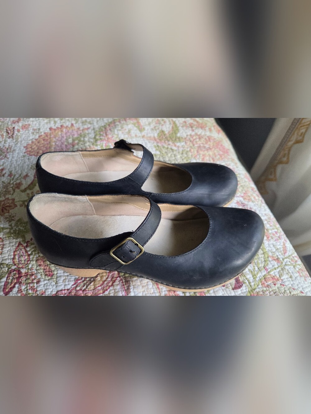 Dansko Classic Black Mary Jane Flats with Buckle Strap